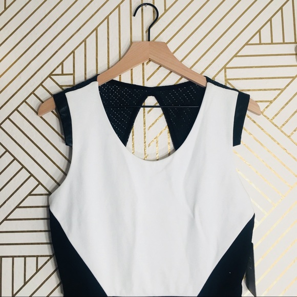 La Pina | NWT Color Block Dress w/ Leather Detail - Picture 2 of 7